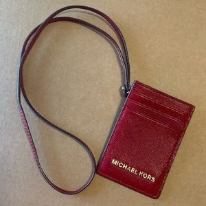 Michael Kors Red Lanyard ID Holder